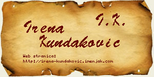 Irena Kundaković vizit kartica